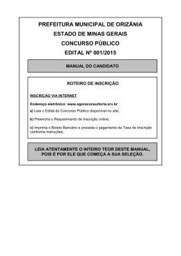 Edital do Concurso P&uacute;blico