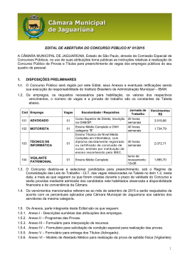 Edital de Abertura