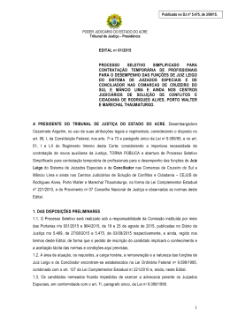 EDITAL DE ABERTURA N&ordm; 1-2015 - Tribunal de Justi&ccedil;a do Estado