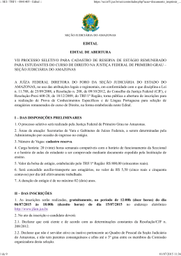 Edital de Abertura - SEI - Tribunal Regional Federal da 1&ordf; Regi&atilde;o