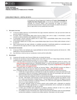 Edital 001/2014 - IESES - Instituto de Estudos Superiores do