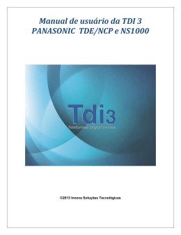 Manual de usuário da TDI 3 PANASONIC TDE/NCP e