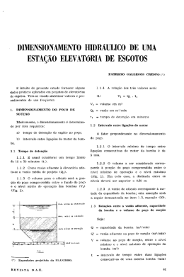 dimensionamento hidráulico de uma estação