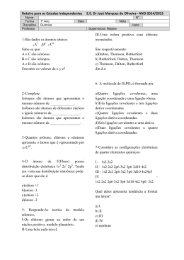 1&ordm; Colegial Manh&atilde; - Qu&iacute;mica