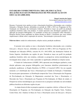 estado do conhecimento da área de educação e relações