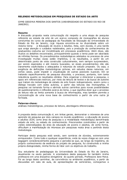 relendo metodologias em pesquisas de estado da arte