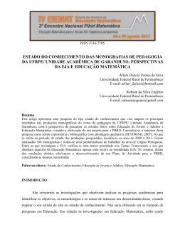 estado do conhecimento das monografias do curso de