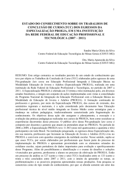 estado do conhecimento sobre os trabalhos de conclus&atilde;o de curso