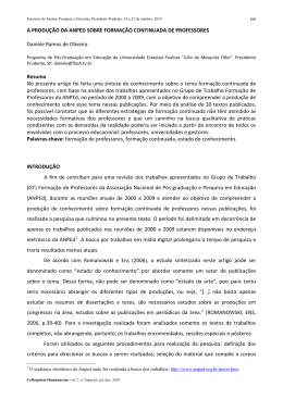a produ&ccedil;&atilde;o da anped sobre forma&ccedil;&atilde;o continuada de