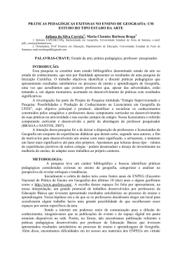 PR&Aacute;TICAS PEDAG&Oacute;GICAS EXITOSAS NO ENSINO DE GEOGRAFIA