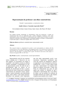 Representação do professor: um olhar construtivista