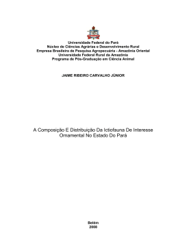 A Composi&ccedil;&atilde;o E Distribui&ccedil;&atilde;o Da Ictiofauna De