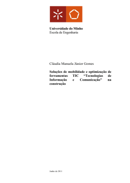Solu&ccedil;&otilde;es de mobilidade e optimiza&ccedil;&atilde;o de ferramentas TIC