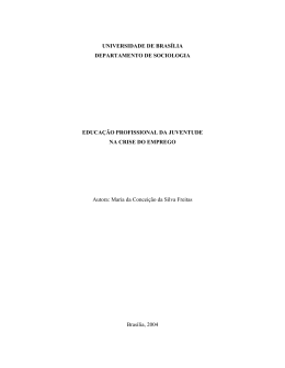 Educa&ccedil;&atilde;o profissional da juventude na crise do emprego