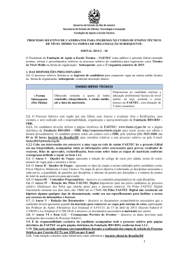 1 processo seletivo de candidatos para ingresso no curso de ensino