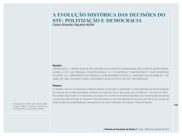 a evolu&ccedil;&atilde;o hist&oacute;rica das decis&otilde;es do stf: politiza&ccedil;&atilde;o e democracia