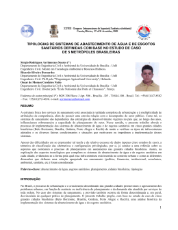 1 TIPOLOGIAS DE SISTEMAS DE ABASTECIMENTO DE