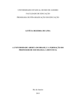 A Universidade Aberta do Brasil e a forma&ccedil;&atilde;o do professor de