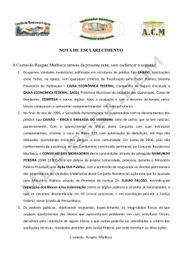 NOTA DE ESCLARECIMENTO A Comissão Resgate Muribeca