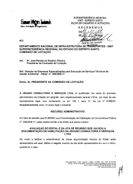 Recurso Administrativo impetrado pela empresa JRUANO