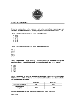 Lista sobre cálculo de probabilidades