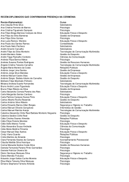 REC&Eacute;M-DIPLOMADOS QUE CONFIRMARAM PRESEN&Ccedil;A NA