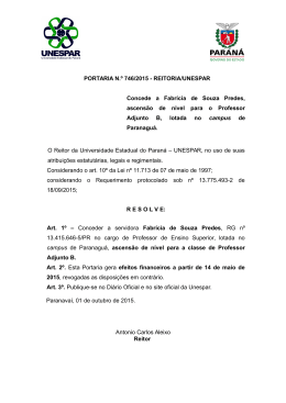 PORTARIA N.º 746/2015 - REITORIA/UNESPAR Concede a