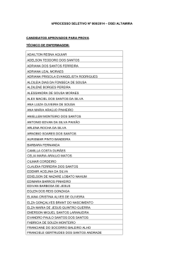 kPROCESSO SELETIVO N&ordm; 008/2014 &ndash; DSEI ALTAMIRA