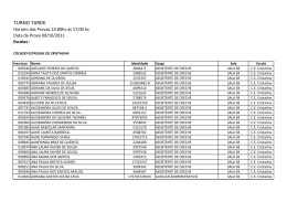 Lista de Candidatos por Colegio e Sala - Turno Tarde.