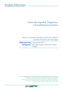 Amiotrofia Espinhal: Diagn&oacute;stico e Aconselhamento Gen&eacute;tico