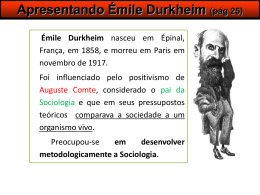 Apresentando Émile Durkheim (pág 25)