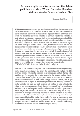 Estrutura e a&ccedil;&atilde;o nas ci&ecirc;ncias sociais: Um debate preliminar em