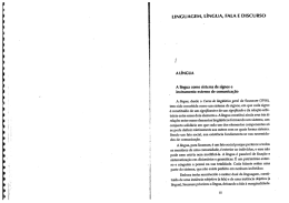 Linguagem, Língua, Fala e Discurso