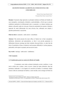 09 Os institutos do casamento, da uni&atilde;o est&aacute;vel e