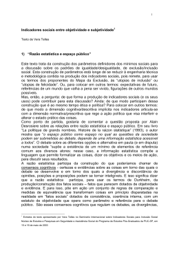 Indicadores sociais entre objetividade e subjetividade1 1