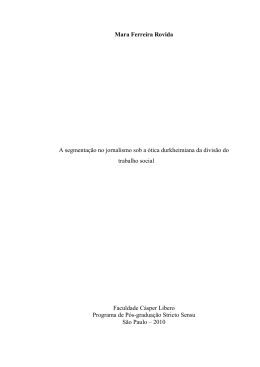 A segmenta&ccedil;&atilde;o no jornalismo sob a &oacute;tica durkheimiana da divis&atilde;o
