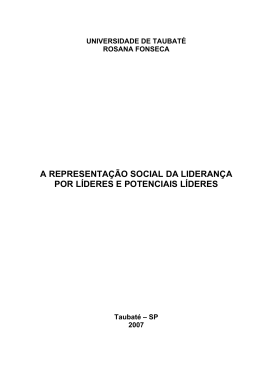 a representa&ccedil;&atilde;o social da lideran&ccedil;a por l&iacute;deres e
