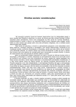 Direitos sociais: considera&ccedil;&otilde;es-ASilveira