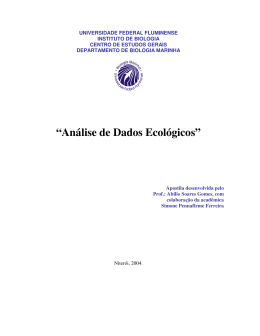 &ldquo;An&aacute;lise de Dados Ecol&oacute;gicos&rdquo; - Universidade Federal Fluminense