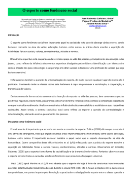 O esporte como fen&ocirc;meno social