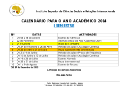 calendário para o ano académico 2014 i semestre - CIS
