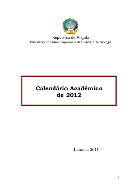 Calendário Académico de 2012