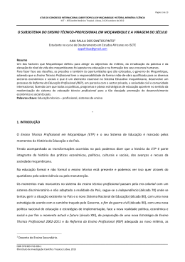 O subsistema do ensino t&eacute;cnico-profissional em Mo&ccedil;ambique e a