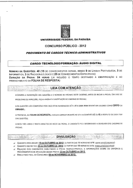 tecnologo/formacao audio digital - Universidade Federal da Para&iacute;ba