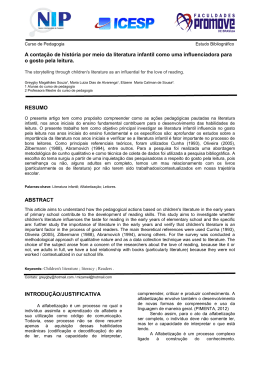 A conta&ccedil;&atilde;o de hist&oacute;ria por meio da literatura infantil como uma