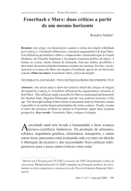 Feuerbach e Marx: duas críticas a partir de um mesmo