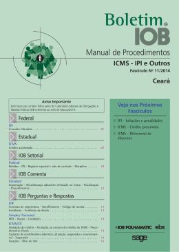 IOB - ICMS/IPI - Cear&aacute; - n&ordm; 11/2014