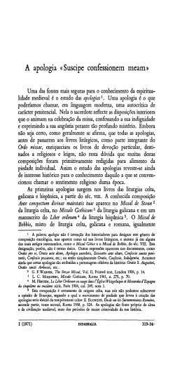A apologia «Suscipe confessionem meam»