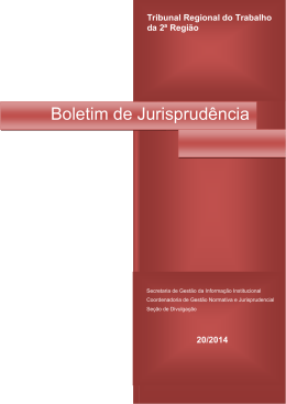 20/2014 - Tribunal Regional do Trabalho da 2&ordf; Regi&atilde;o SP