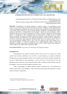 a simbologia do espa&ccedil;o na cr&ocirc;nica da casa assassinada